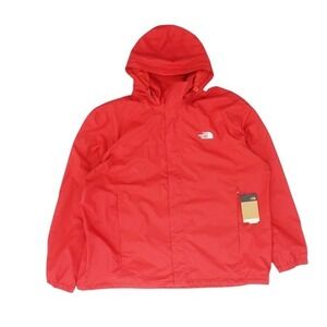 The North Face Red Rain Jacket Mens Hooded Full Zip Outdoor NWT SALE